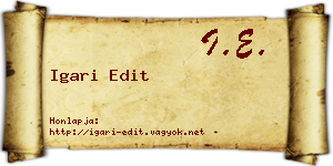 Igari Edit névjegykártya
